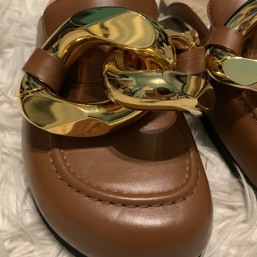 Gold Chain Brown J W Anderson Leather Women's mules